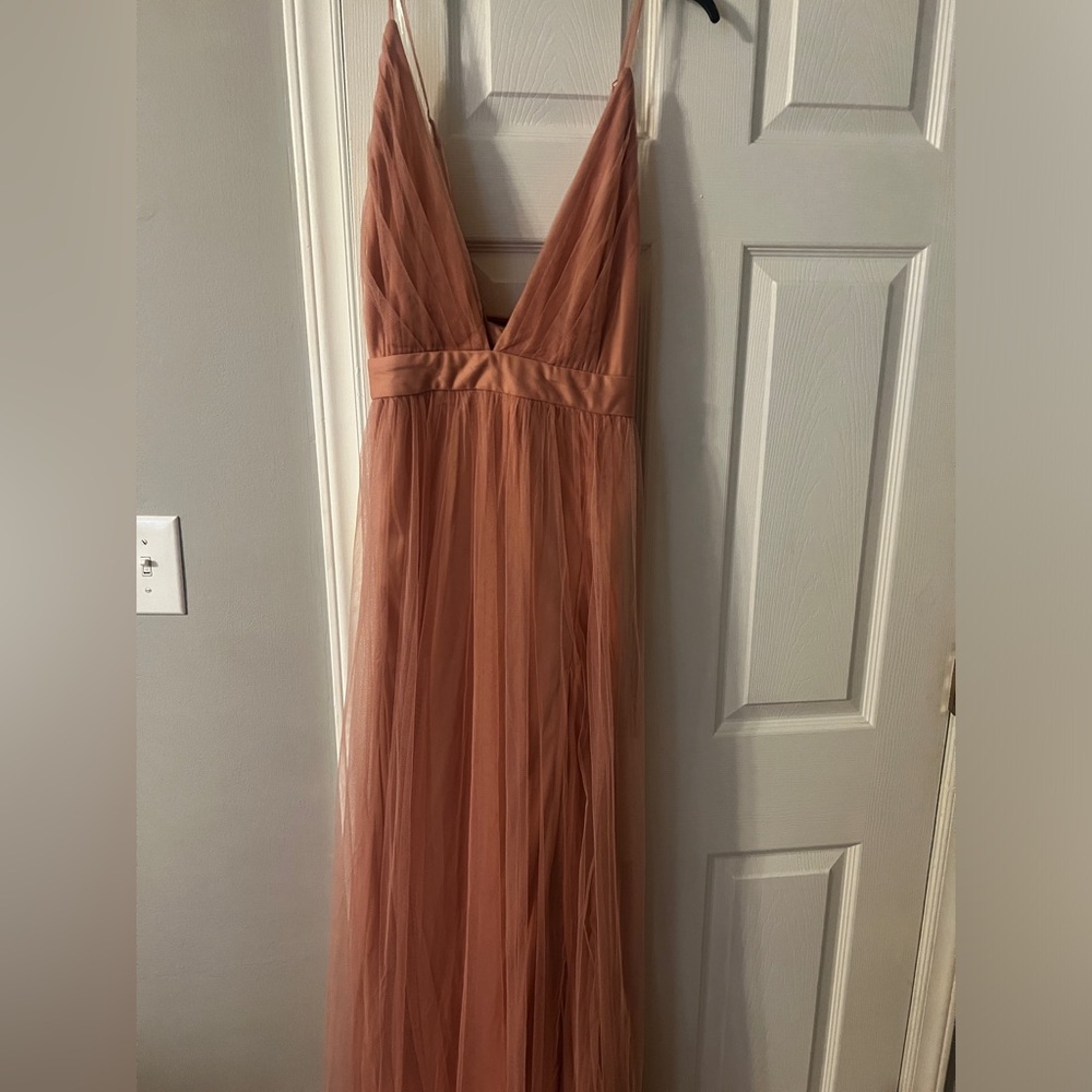 Peach/Pink formal/prom gown WITH SLIT! NEW WITH TAGS NEVER WORN. Size 2X